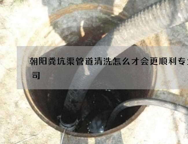 朝阳粪坑渠管道清洗怎么才会更顺利专业公司