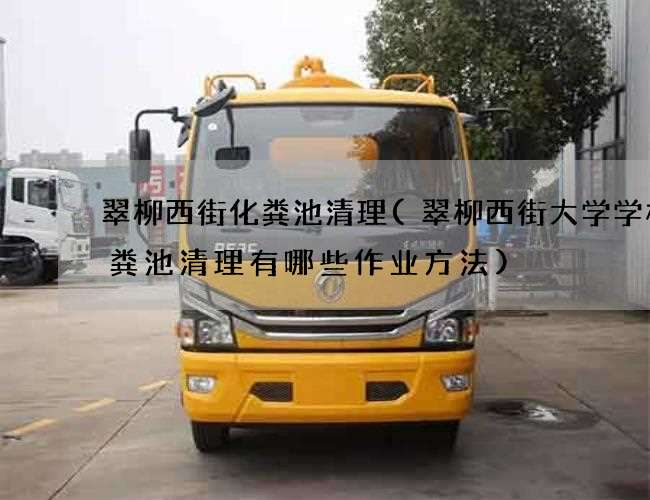 翠柳西街化粪池清理(翠柳西街大学学校化粪池清理有哪些作业方法)