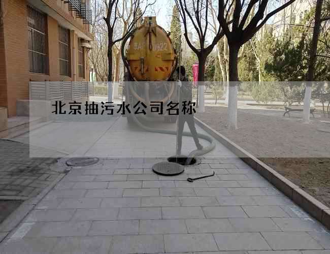 北京抽污水公司名称