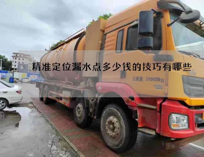 精准定位漏水点多少钱的技巧有哪些