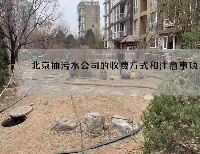 北京抽污水公司的收费方式和注意事项